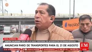 Anuncian paro de transportes para el 21 de agosto. Foto y video: América Noticias