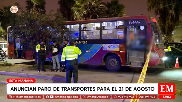 Anuncian paro de transportes para el 21 de agosto. Foto: América Noticias