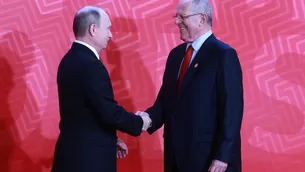 Vladimir Putin y Pedro Pablo Kuczynski, presidentes de Rusia y Perú. Foto: Agencia Andina