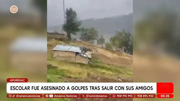 Escolar de 15 años fue asesinado a golpes tras salir con amigos en Apurímac. Foto: América Noticias