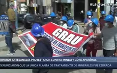 Apurímac: Mineros artesanales protestaron contra el gobierno regional y el Ministerio de Energía y Minas - Noticias de apurimac