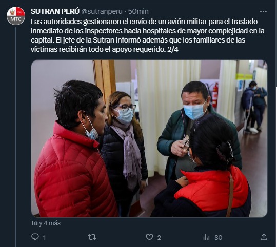 Apurímac: Sutrán coordina traslado a Lima de inspectores heridos tras emboscada 