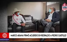 Marco Arana firmó acuerdo en respaldo a Pedro Castillo - Noticias de aranas