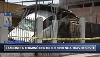 Auto ingresó a vivienda tras despistarse. Foto: captura de TV