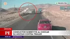 Arequipa: Conductor sobrevive al chocar su miniván contra tráiler