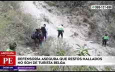 Arequipa: Defensoría asegura que restos hallados no son de turista belga - Noticias de arequipa