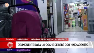 Delincuente se llevó coche de bebé | Video: América Noticias 