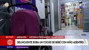 Delincuente se llevó coche de bebé | Video: América Noticias 