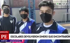 Arequipa: Escolares devolvieron dinero que encontraron en la calle - Noticias de arequipa
