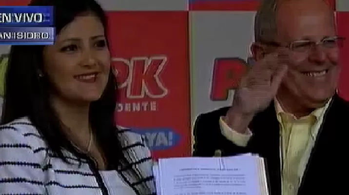 Yamila Osorio y PPK, foto: Canal N Yamila Osorio y PPK, foto: Canal N