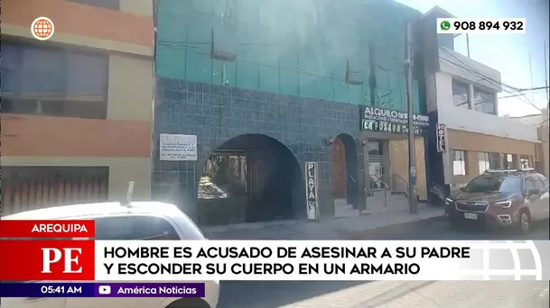 Hombre es acusado de asesinar a su padre y esconder su cuerpo en un armario en Arequipa. Foto: América Noticias