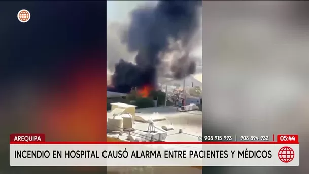 Arequipa: Incendio consume zona de chatarra en el Hospital Honorio Delgado. Foto: América Noticias Arequipa: Incendio consume zona de chatarra en el Hospital Honorio Delgado. Foto: América Noticias