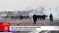 Las autoridades informaron que los manifestantes no lograron ingresar a las instalaciones del aeropuerto