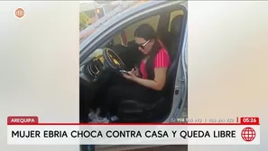 Arequipa: Mujer ebria empotra su auto contra una casa en Camaná. Foto y video: América Noticias