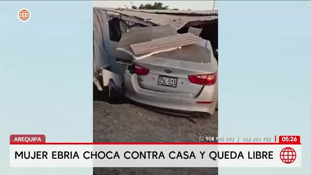 Arequipa: Mujer ebria empotra su auto contra una casa en Camaná. Foto: América Noticias