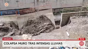 Arequipa: Muro de contención colapsó por lluvias y pone en riesgo a familias. Foto y video: América Noticias