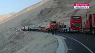 Arequipa: Caída de rocas y deslizamiento interrumpen tránsito en Panamericana Sur