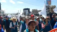 Arequipa: Protesta de gremio de comerciantes y construcción civil