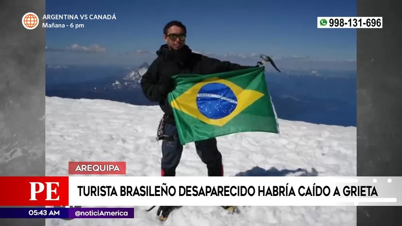 Arequipa: Turista brasileño desaparecido habría caído a grieta en nevado