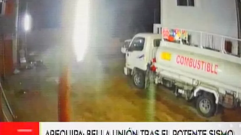 Arequipa: video muestra cómo el sismo movió un camión cisterna