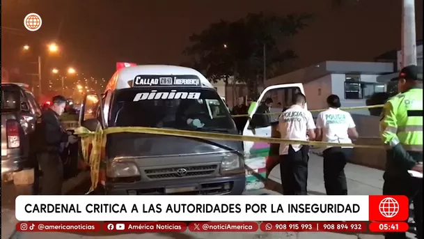 Cardenal critica a las autoridades por la inseguridad. Foto: América Noticias