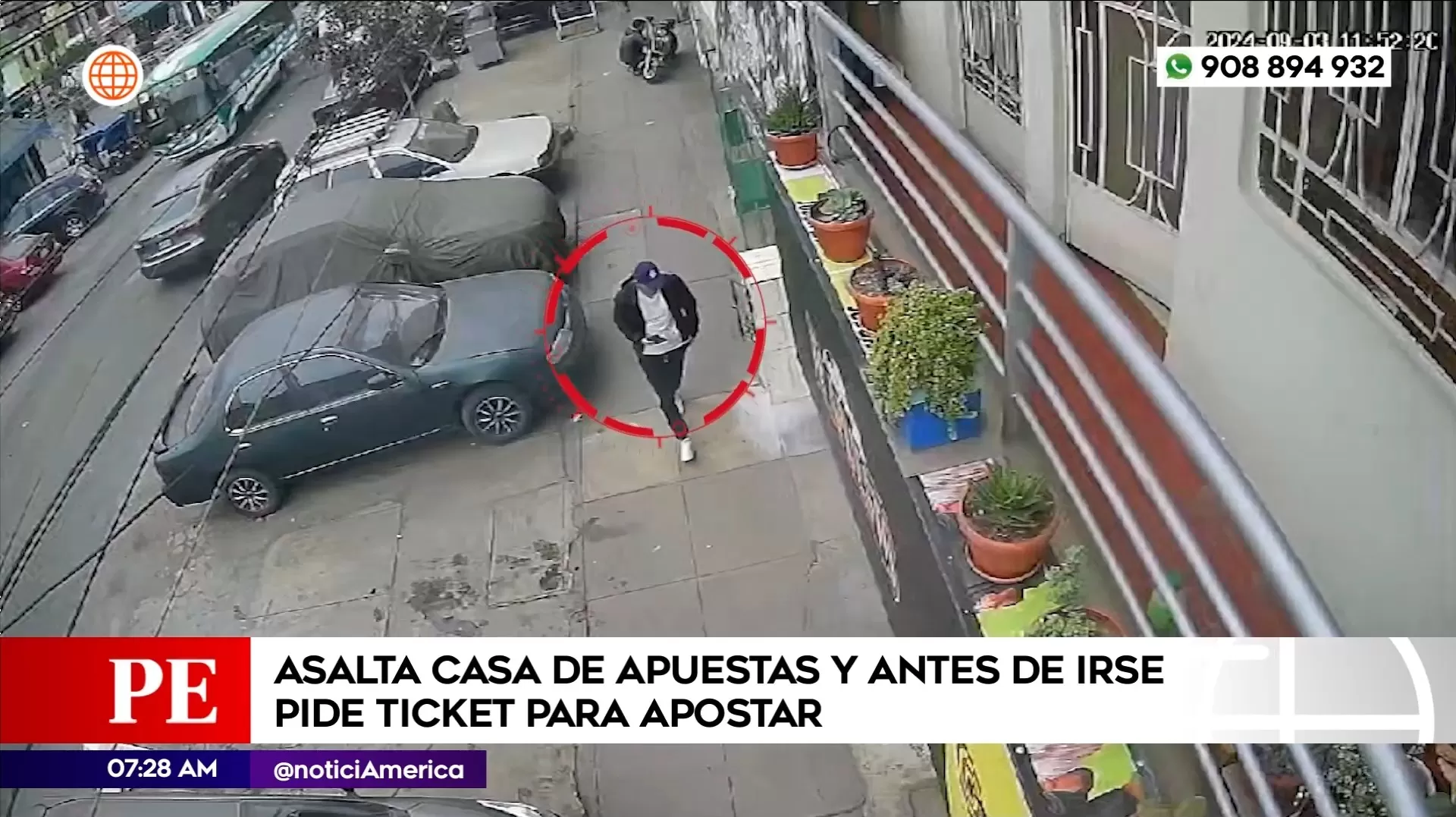 Sujeto asalta casa de apuestas y pide ticket para apostar en Ate. Foto: América Noticias