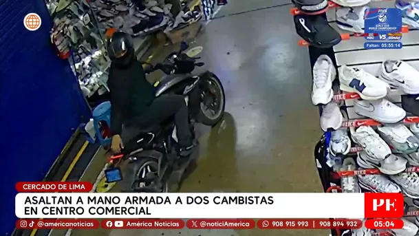 Asaltan a mano armada a dos cambistas en centro comercial en el Cercado de Lima. Foto: América Noticias