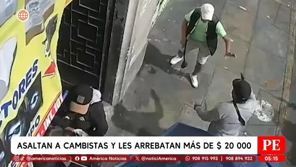 Asaltan a cambistas y les arrebatan 20 mil dólares en el Centro de Lima. Foto: América Noticias Asaltan a cambistas y les arrebatan 20 mil dólares en el Centro de Lima. Foto: América Noticias