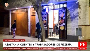 Asaltan a clientes y trabajadores de pizzería en SJM. Foto y video: América TV