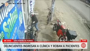 Delincuentes asaltan clínica y roban a pacientes en San Martín de Porres. Foto y video: América Noticias