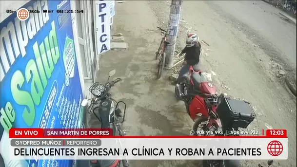 Delincuentes asaltan clínica y roban a pacientes en San Martín de Porres. Foto: América Noticias