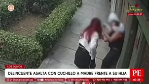 Asaltan a madre con cuchillo frente a su hija en Los Olivos. Foto y video: AN