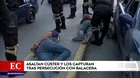 Asaltan cúster y los capturan tras persecución con balacera 