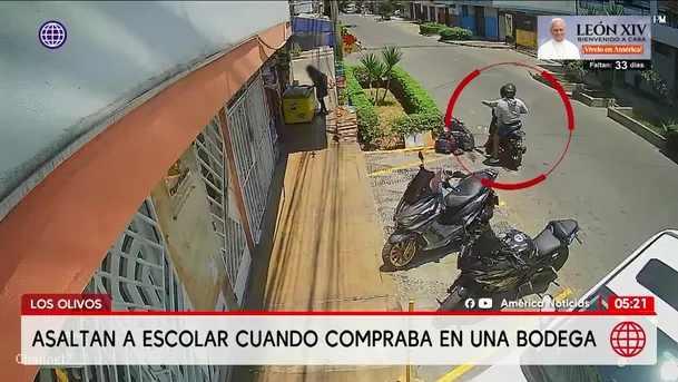Asaltan a escolar de 13 años en bodega de Los Olivos. Foto: América Noticias Asaltan a escolar de 13 años en bodega de Los Olivos. Foto: América Noticias