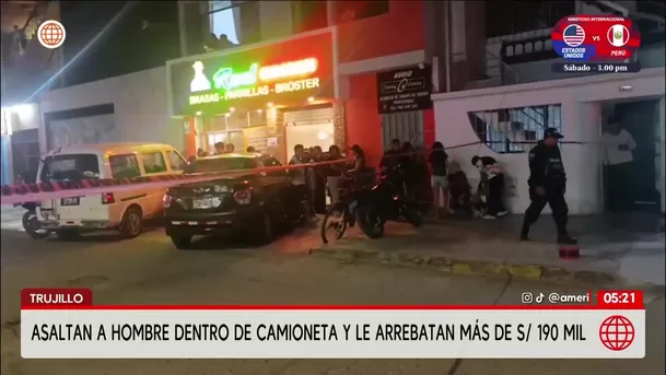 Asaltan a hombre en camioneta y le roban S/ 190 mil en Trujillo. Foto: América Noticias Asaltan a hombre en camioneta y le roban S/ 190 mil en Trujillo. Foto: América Noticias