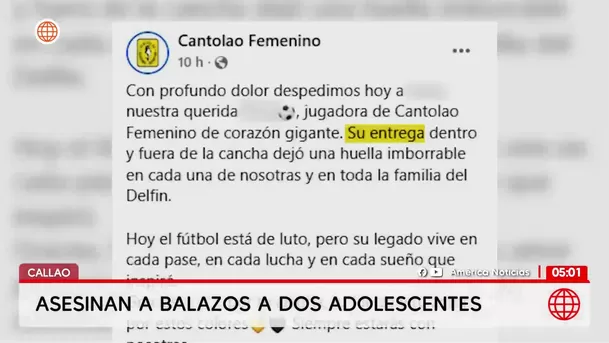 Asesinan a balazos a dos adolescentes de 14 años en el Callao. Foto: América Noticias Asesinan a balazos a dos adolescentes de 14 años en el Callao. Foto: América Noticias