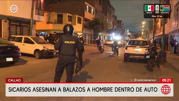 Asesinan a balazos a hombre dentro de auto en el Callao. Foto: América Noticias Asesinan a balazos a hombre dentro de auto en el Callao. Foto: América Noticias