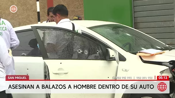 Asesinan a balazos a un hombre dentro de su auto en San Miguel. Foto: América Noticias Asesinan a balazos a un hombre dentro de su auto en San Miguel. Foto: América Noticias