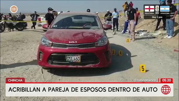 Asesinan a balazos a una pareja de esposos dentro de un auto en Chincha. Foto: América Noticias Asesinan a balazos a una pareja de esposos dentro de un auto en Chincha. Foto: América Noticias