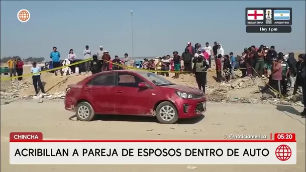 Asesinan a balazos a una pareja de esposos dentro de un auto en Chincha. Foto: América Noticias Asesinan a balazos a una pareja de esposos dentro de un auto en Chincha. Foto: América Noticias