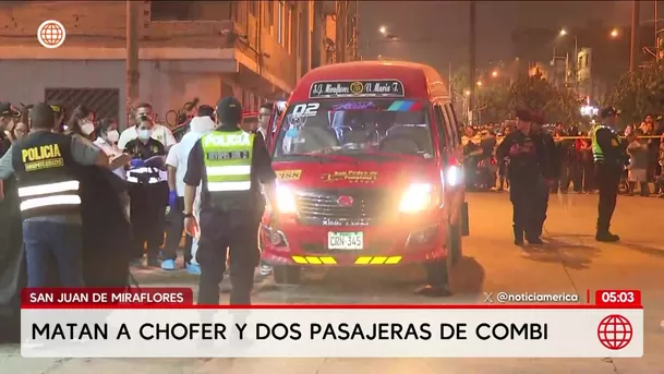 Asesinan a chofer y dos pasajeras en San Juan de Miraflores. Foto: América Noticias