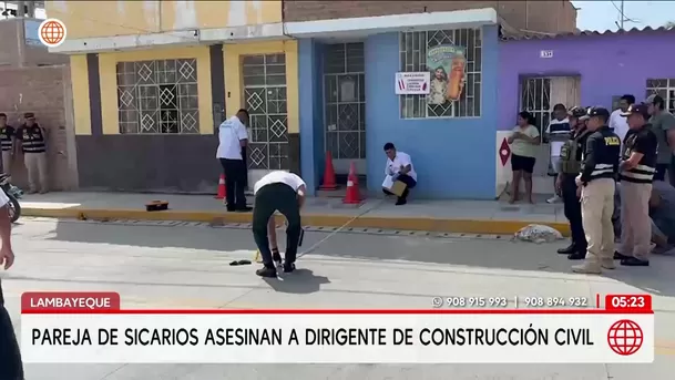 Asesinan a dirigente de construcción civil en Lambayeque. Foto: América Noticias