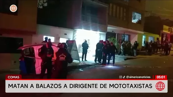 Asesinan a dirigente de mototaxistas en paradero de Comas. Foto: América Noticias