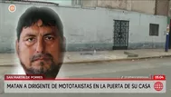 Asesinan a dirigente de mototaxistas en San Martín de Porres