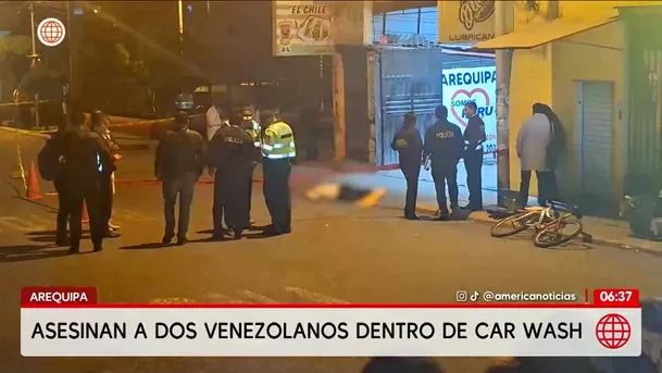 Asesinan a dos extranjeros en un carwash en Arequipa. Foto: América Noticias