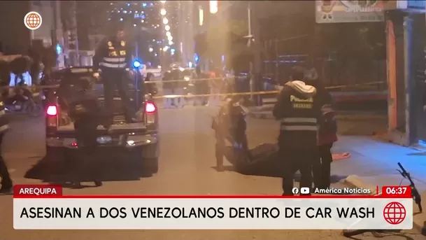 Asesinan a dos extranjeros en un carwash en Arequipa. Foto: América Noticias