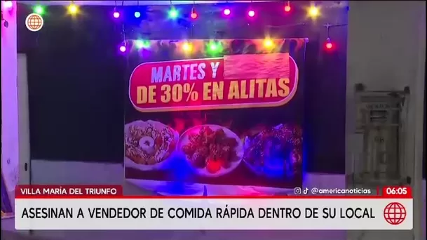 Asesinan a disparos a comerciante dentro de su local de comida en VMT/ América Noticias