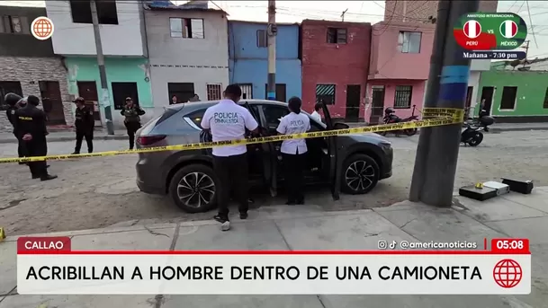 Asesinan a un hombre dentro de una camioneta en el Callao. Foto: América Noticias Asesinan a un hombre dentro de una camioneta en el Callao. Foto: América Noticias