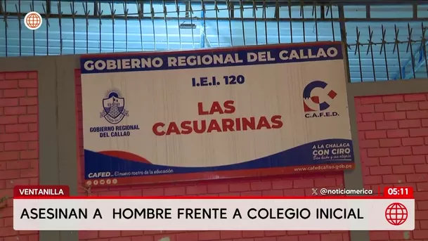 Asesinan a un hombre frente a colegio inicial en Ventanilla. Foto: América Noticias