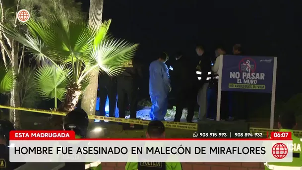 Hombre asesinado en malecón de Miraflores durante madrugada/ América Noticias